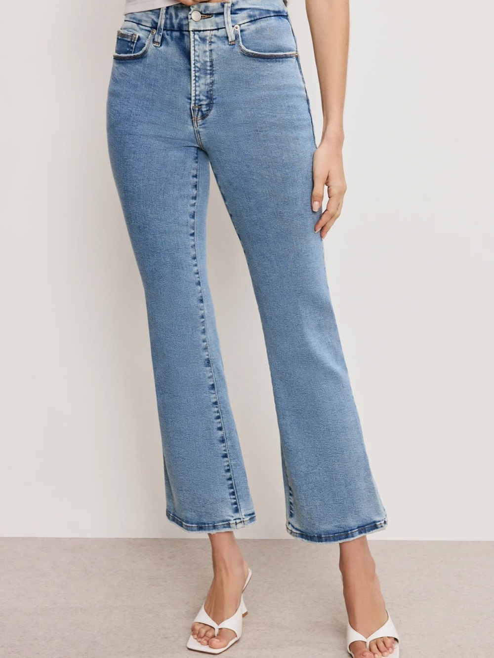 Good American Women's Good Legs Cropped Mini Boot Jeans blue670 - Picture 1 of 13
